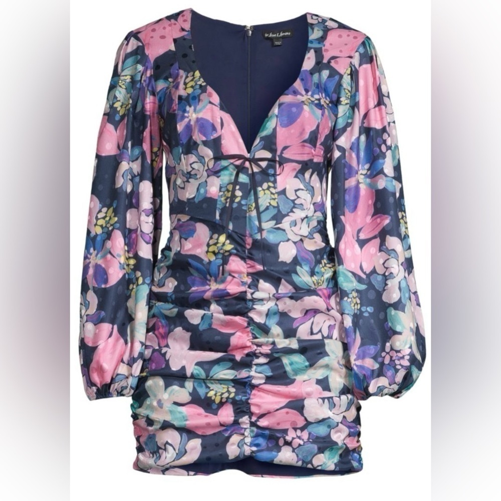 For Love & Lemons Wyatt Long-Sleeve Printed Mini Dress - Picture 11 of 17
